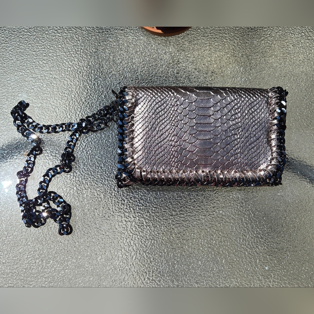 Metallic Leather Chain Strap Mini Bag
